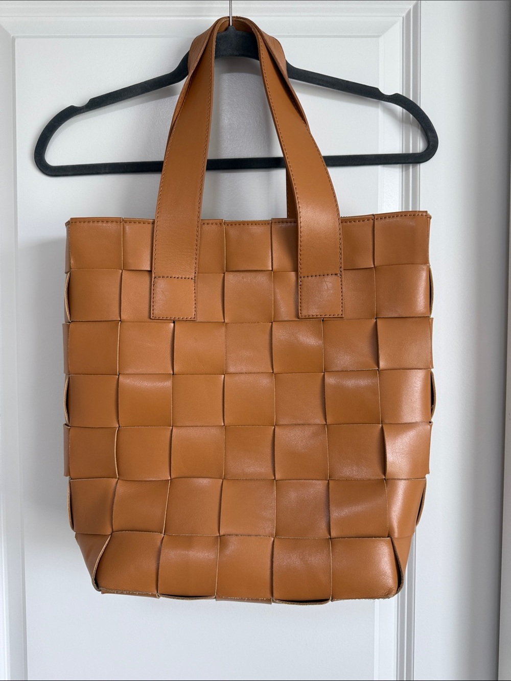 Roberta Rossi Milano Tote Bag Genuine Leather Tan Saddle Italy HandBag